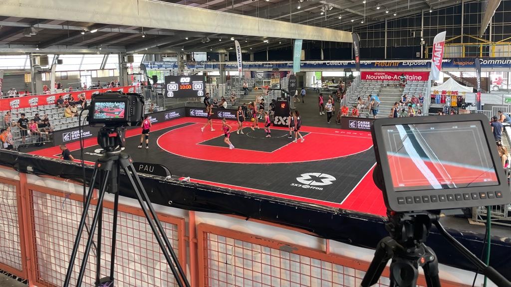 Évènement multicaméra basket open plus Pau 3x3 capté et streamé par l'Agence Ouverture à Pau